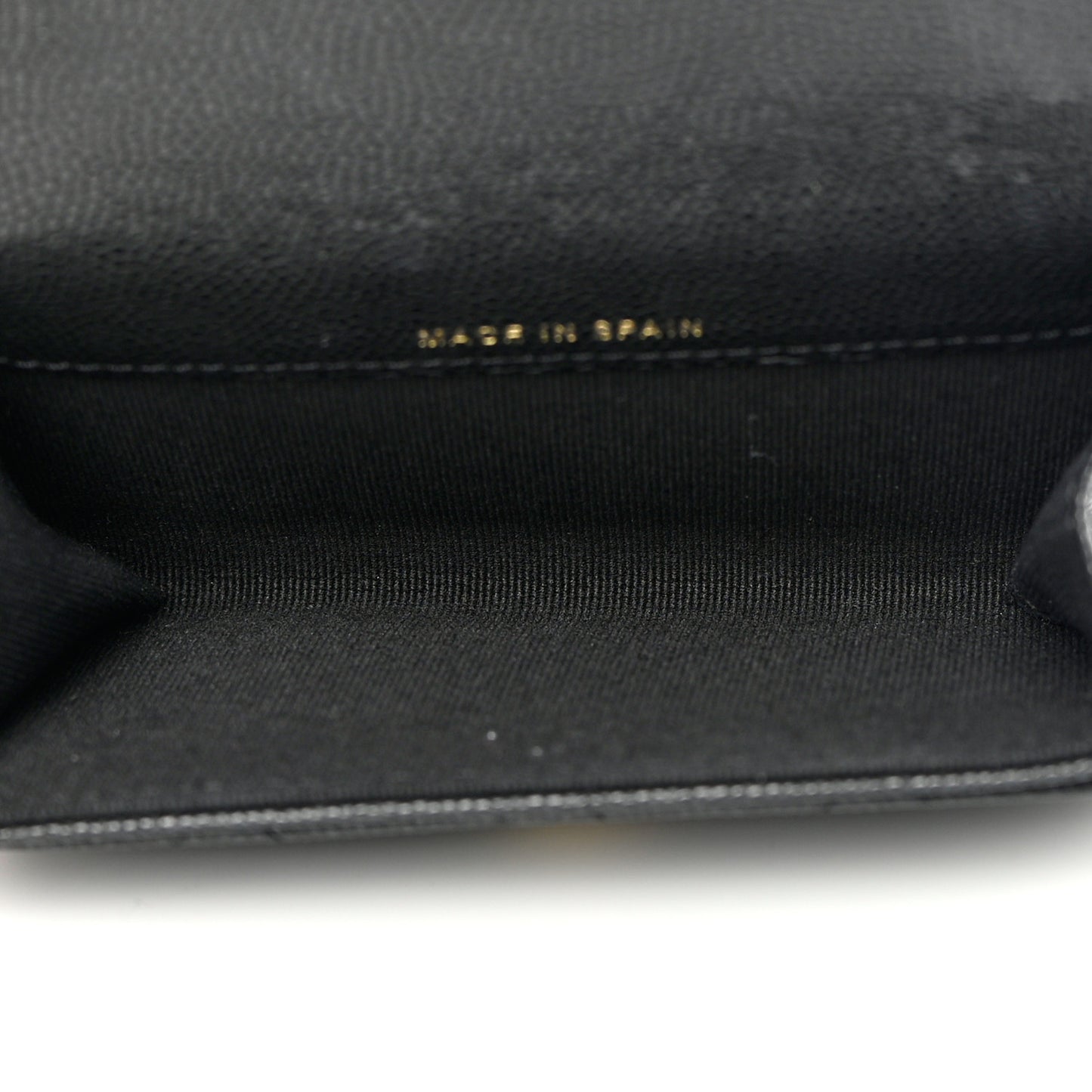 Caviar Quilted Enamel Coco Casino Flap Card Holder Wallet Black