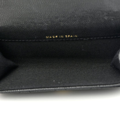 Chanel Caviar Quilted Enamel Coco Casino Flap Card Holder Wallet Black 5 of 9