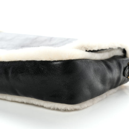 Fendi Lambskin Sheepskin Fur Large Baguette Black 9 of 9