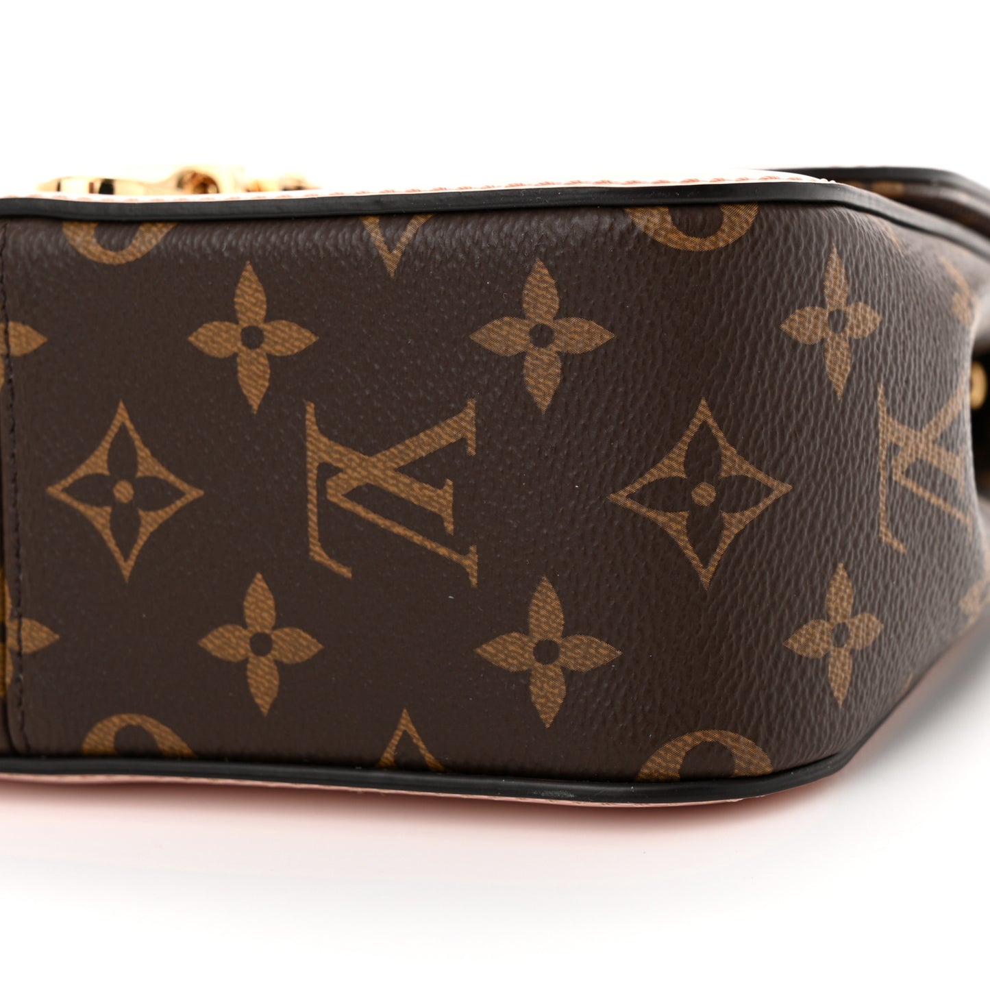 Patent Calfskin Monogram Cherrywood BB Rose Ballerine