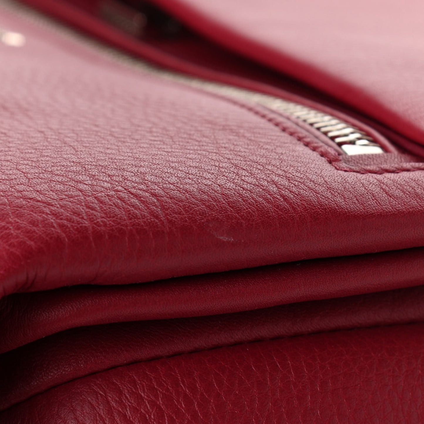 Waxy Grained Calfskin Medium Pandora Pure Flap Bag Red