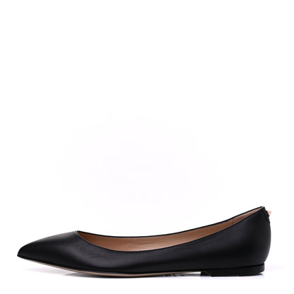 Valentino Garavani Nappa Rockstud Pointy Toe Ballerina Flats 38 Black 1 of 9