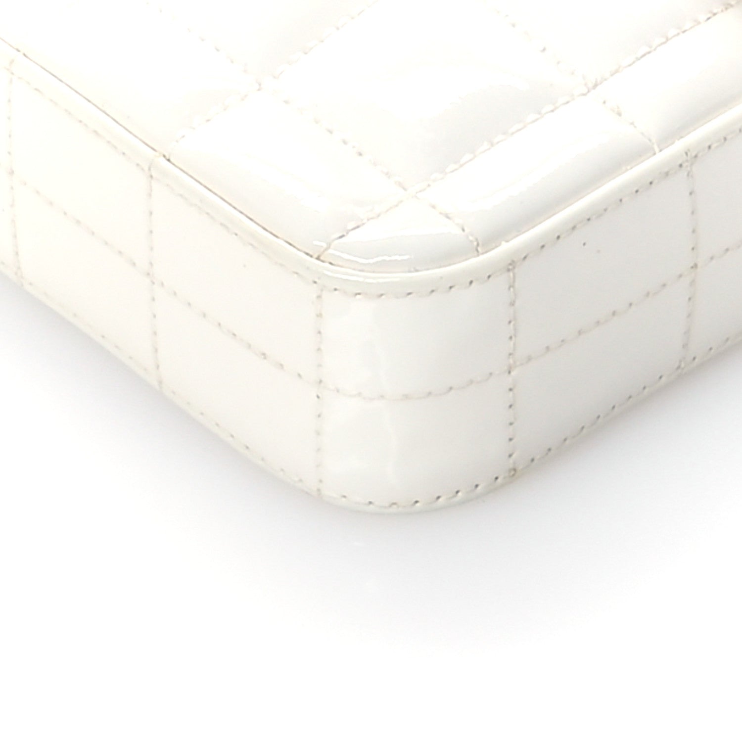 Chanel Patent Quilted East West Chocolate Bar Flap White 10 of 12