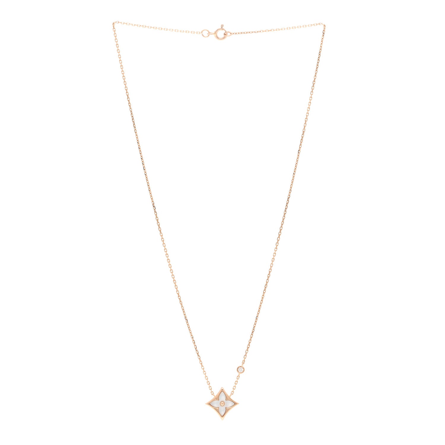 Louis Vuitton 18K Pink Gold Diamond Mother of Pearl Color Blossom BB Star Pendant Necklace 3 of 5