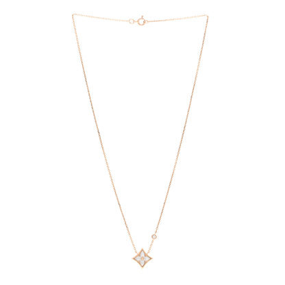 Louis Vuitton 18K Pink Gold Diamond Mother of Pearl Color Blossom BB Star Pendant Necklace 3 of 5