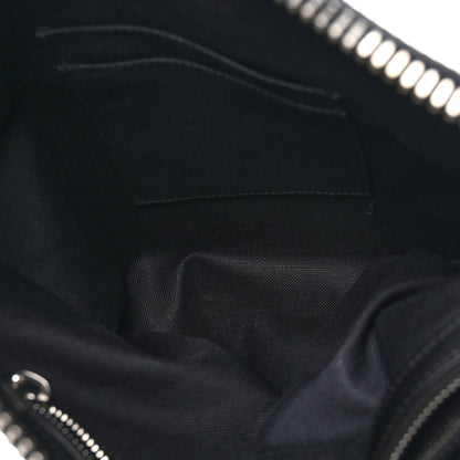 Gucci GG Supreme Monogram Appia Calfskin Web Flat Messenger Bag Black Grey 5 of 10