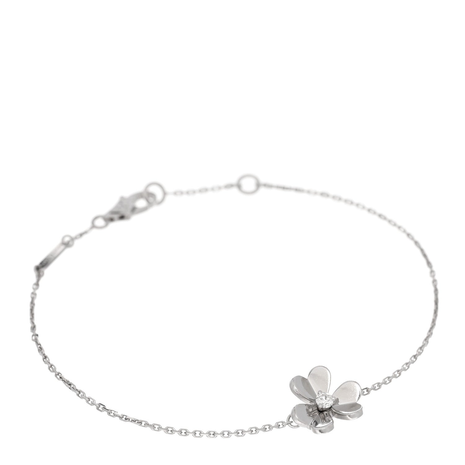 Van Cleef & Arpels 18K White Gold Diamond Mini Frivole Bracelet 1 of 3