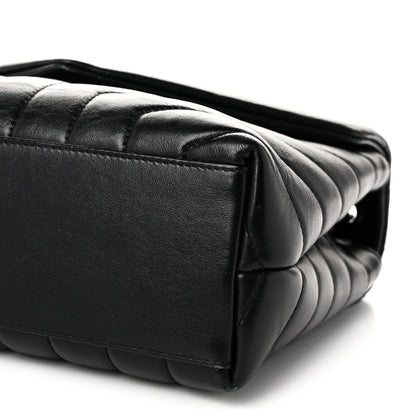 Saint Laurent Calfskin Y Quilted Monogram Monochrome Small Loulou Chain Satchel Black 10 of 11