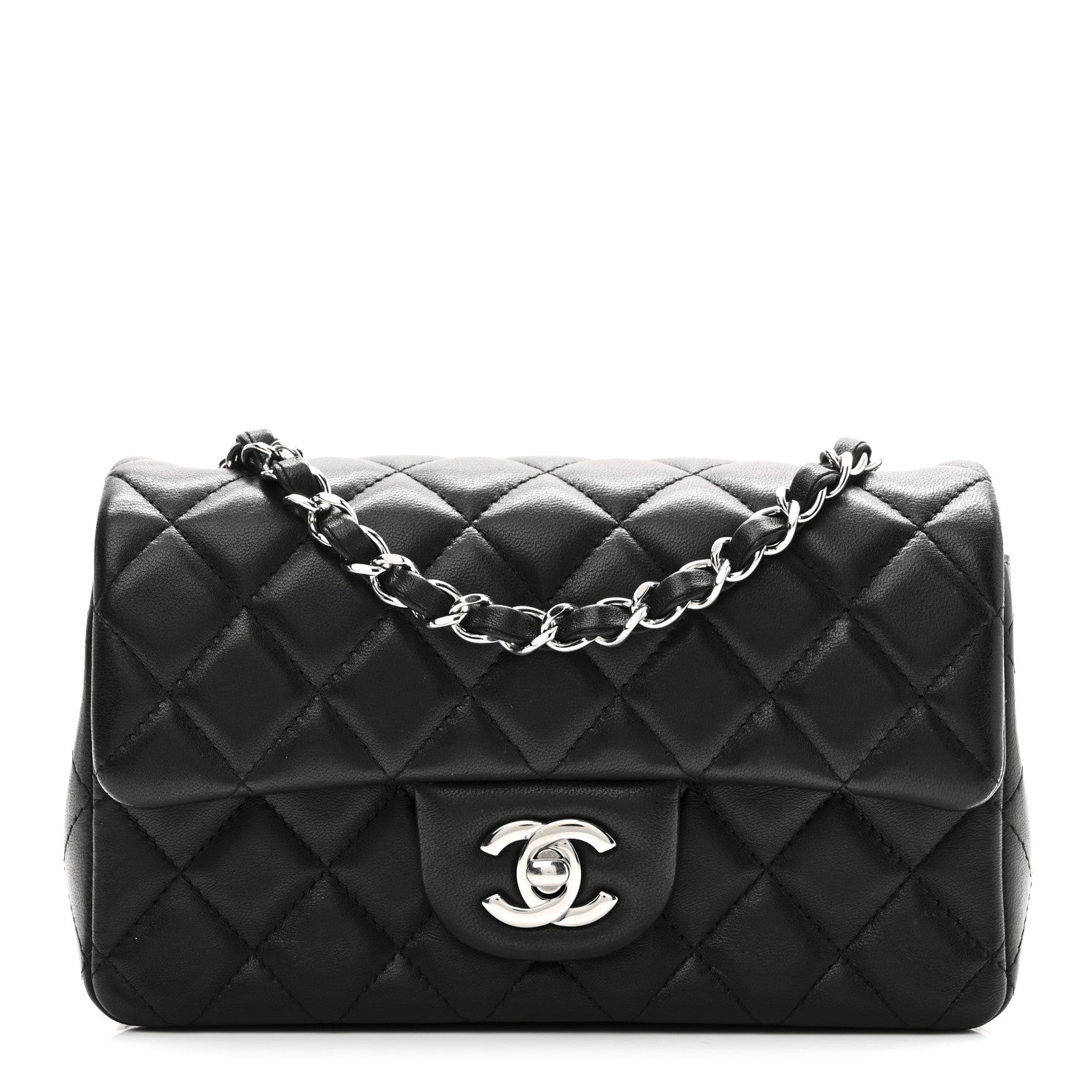 Chanel Lambskin Quilted Mini Rectangular Flap Black 1 of 11