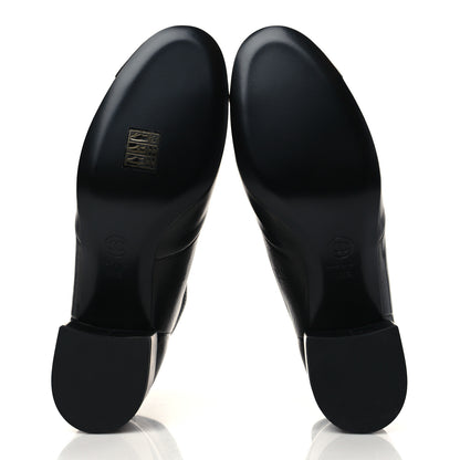Chanel Lambskin Logo Ankle Boots 38.5 Black 4 of 9