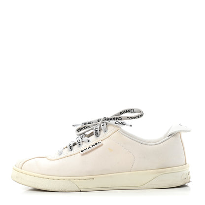 Chanel Canvas Womens Sneakers 37 Ivory 1 of 4