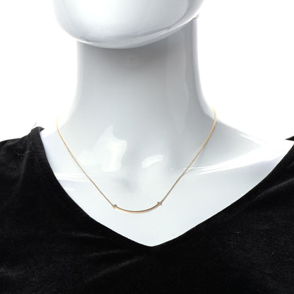 Tiffany 18K Rose Gold Small T Smile Pendant Necklace 2 of 6