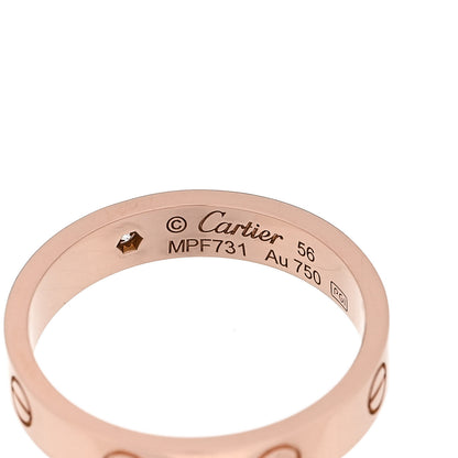 Cartier 18K Pink Gold Diamond 4mm LOVE Wedding Band Ring 56 7.75 4 of 5