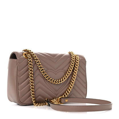 Gucci Calfskin Matelasse Small GG Marmont Shoulder Bag Porcelain Rose 3 of 13