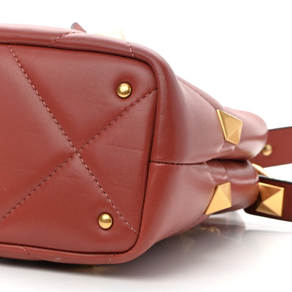 Valentino Garavani Nappa Small Roman Stud The Handle Bag Gingerbread 8 of 9