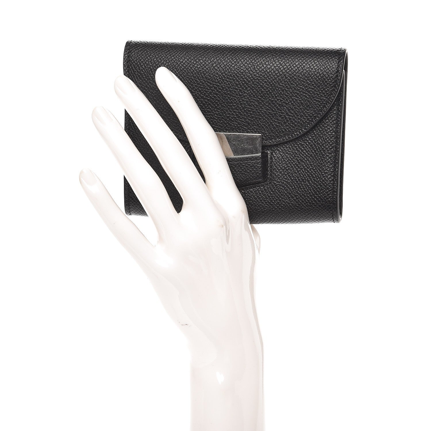 Celine Grained Calfskin Small Trotteur Multifunction Flap Wallet Black 2 of 6