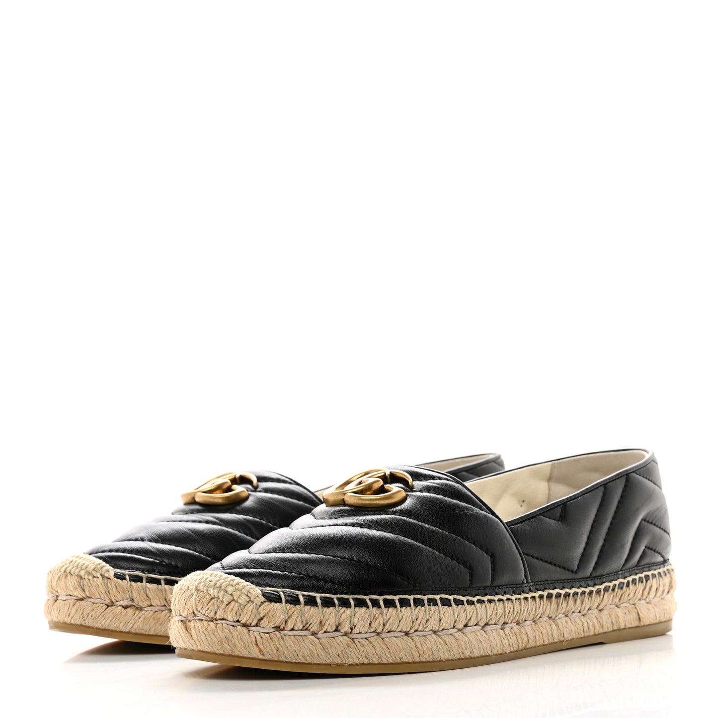 Nappa Matelasse GG Marmont Espadrilles 39 Black