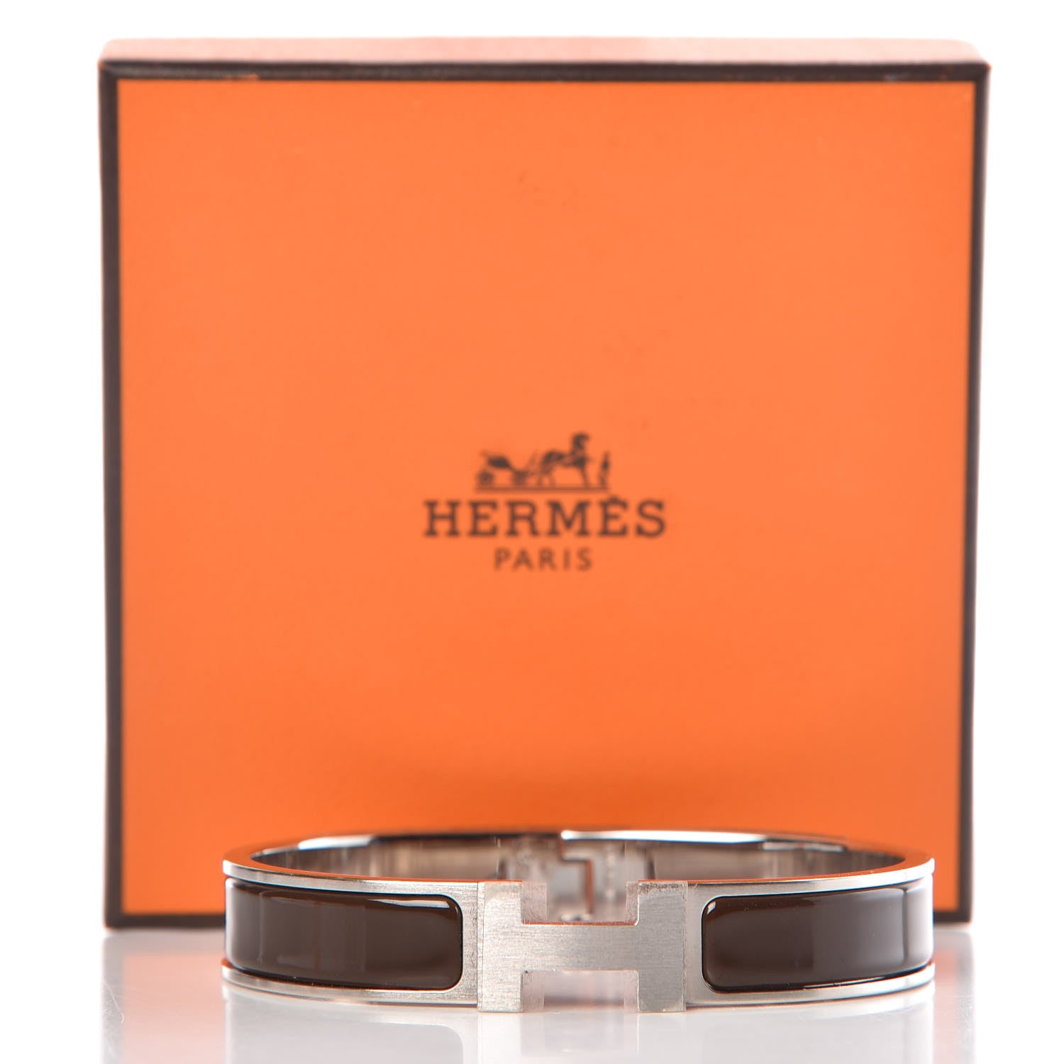 Hermes Enamel Narrow Clic Clac HH Bracelet GM Cachou 6 of 6