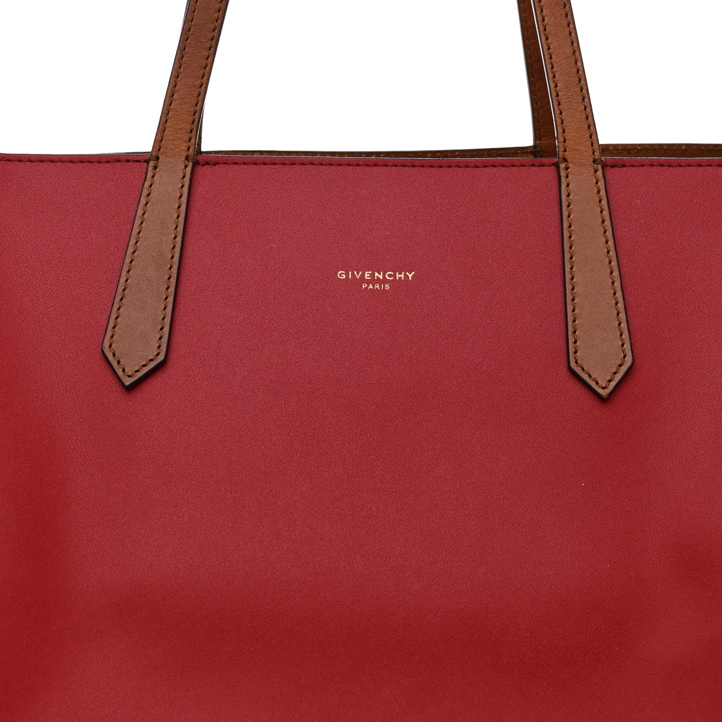 Calfskin Medium GV Shopper Tote Dark Red