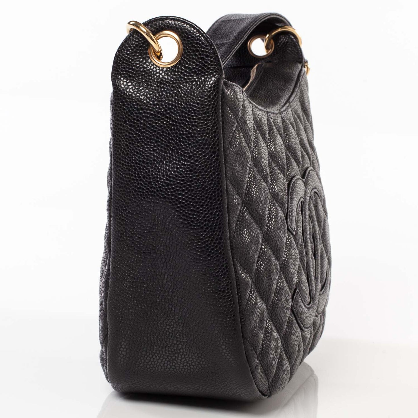 Caviar Quilted Hobo Bag Black