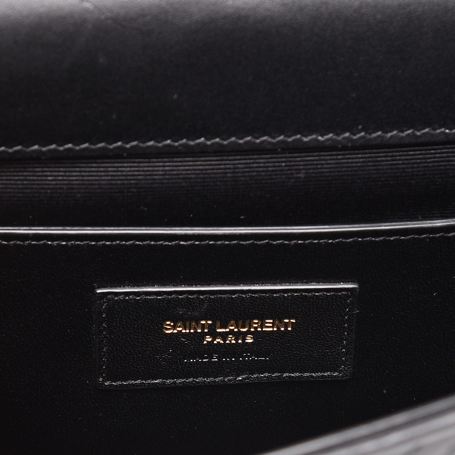 Saint Laurent Calfskin Patterned Cassandre Tassel Clutch Black 6 of 6