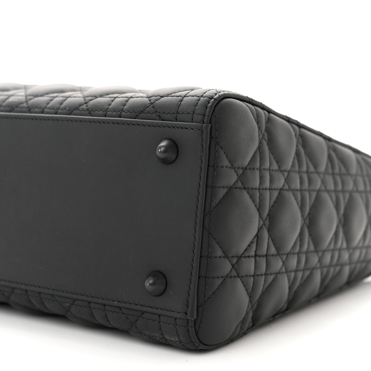 Christian Dior Ultra Matte Calfskin Cannage Large Lady Dior Black 10 of 12
