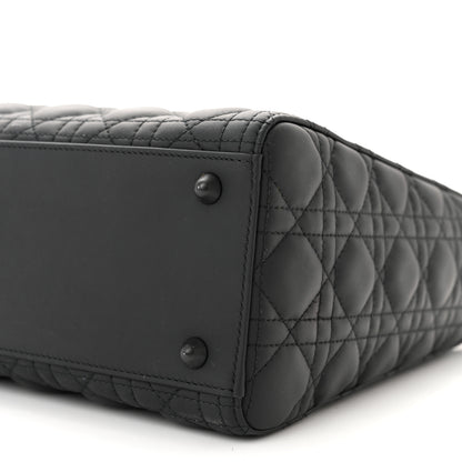 Christian Dior Ultra Matte Calfskin Cannage Large Lady Dior Black 10 of 12