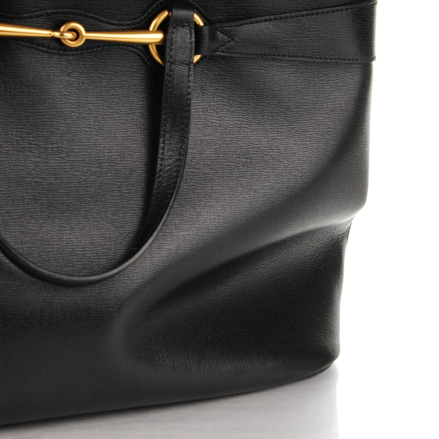 Textured Calfskin Large Bright Bit Tote Black
