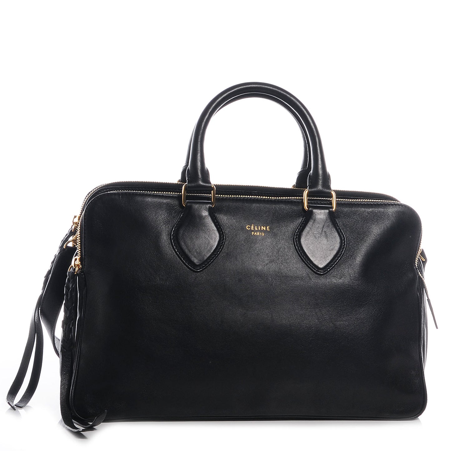 Smooth Calfskin Small Triptyque Satchel Black