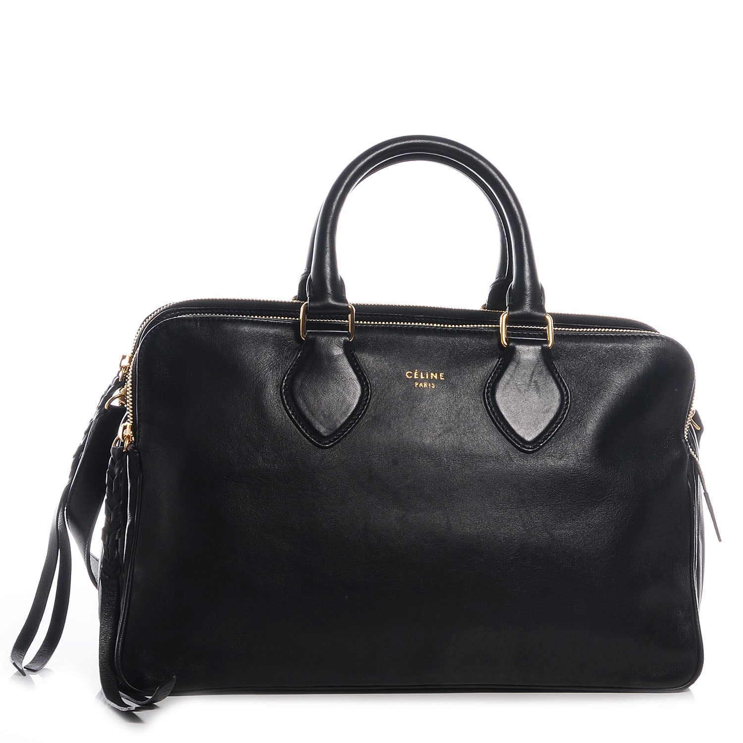 Celine Smooth Calfskin Small Triptyque Satchel Black 1 of 10
