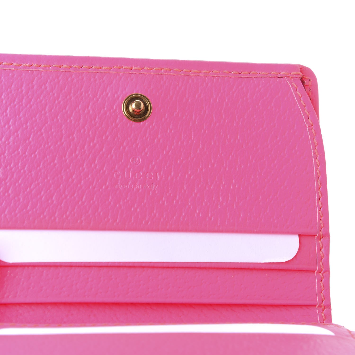 Gucci Calfskin Flora Print Zumi Card Case Fuxia Fluo 5 of 10