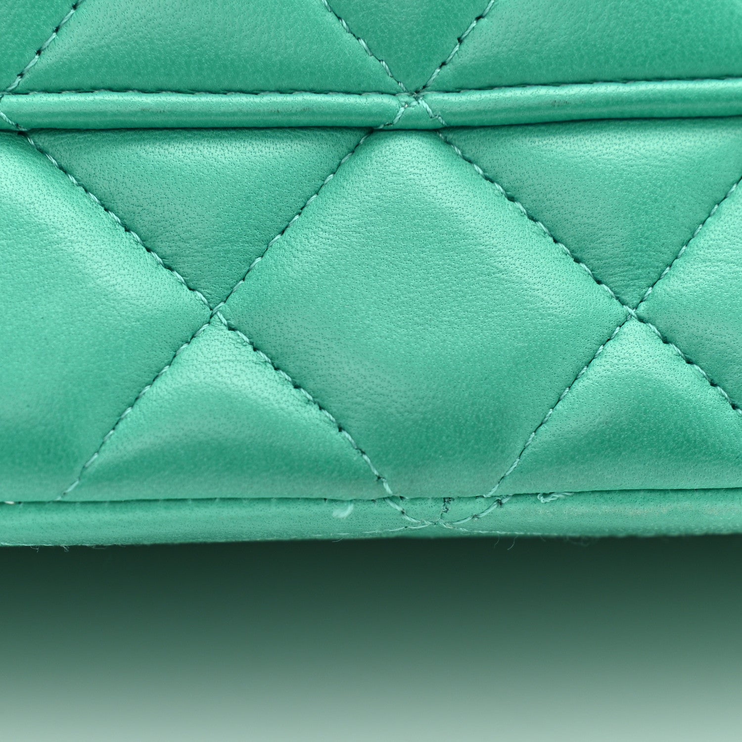 Chanel Lambskin Quilted Jumbo Double Flap Green 14 of 15