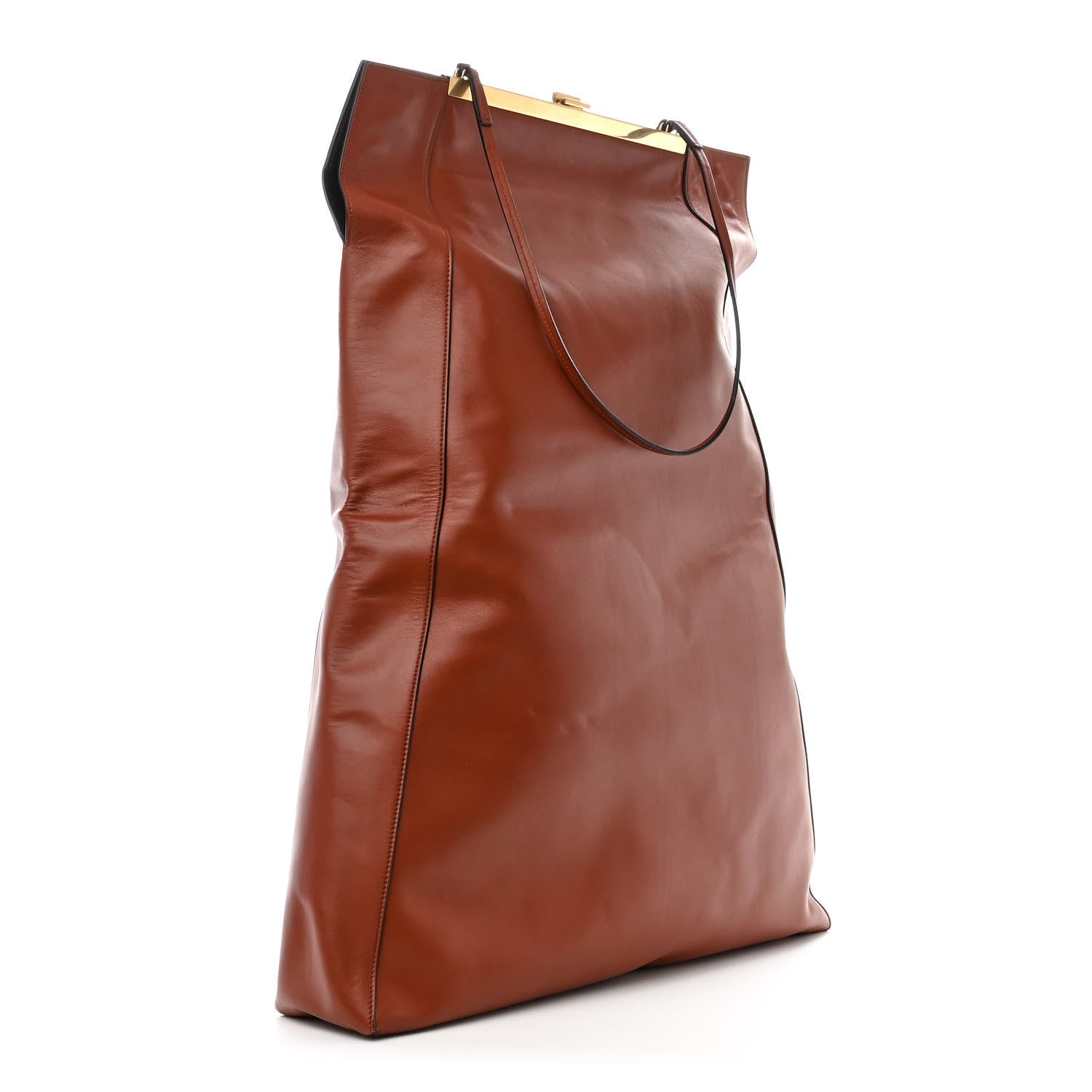 Celine Calfskin Vertical Clasp Cabas Marron Terracotta 3 of 10