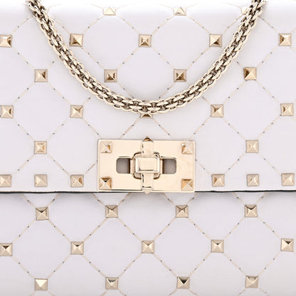 Valentino Garavani Nappa Rockstud Spike Wallet On Chain Optic White 6 of 9