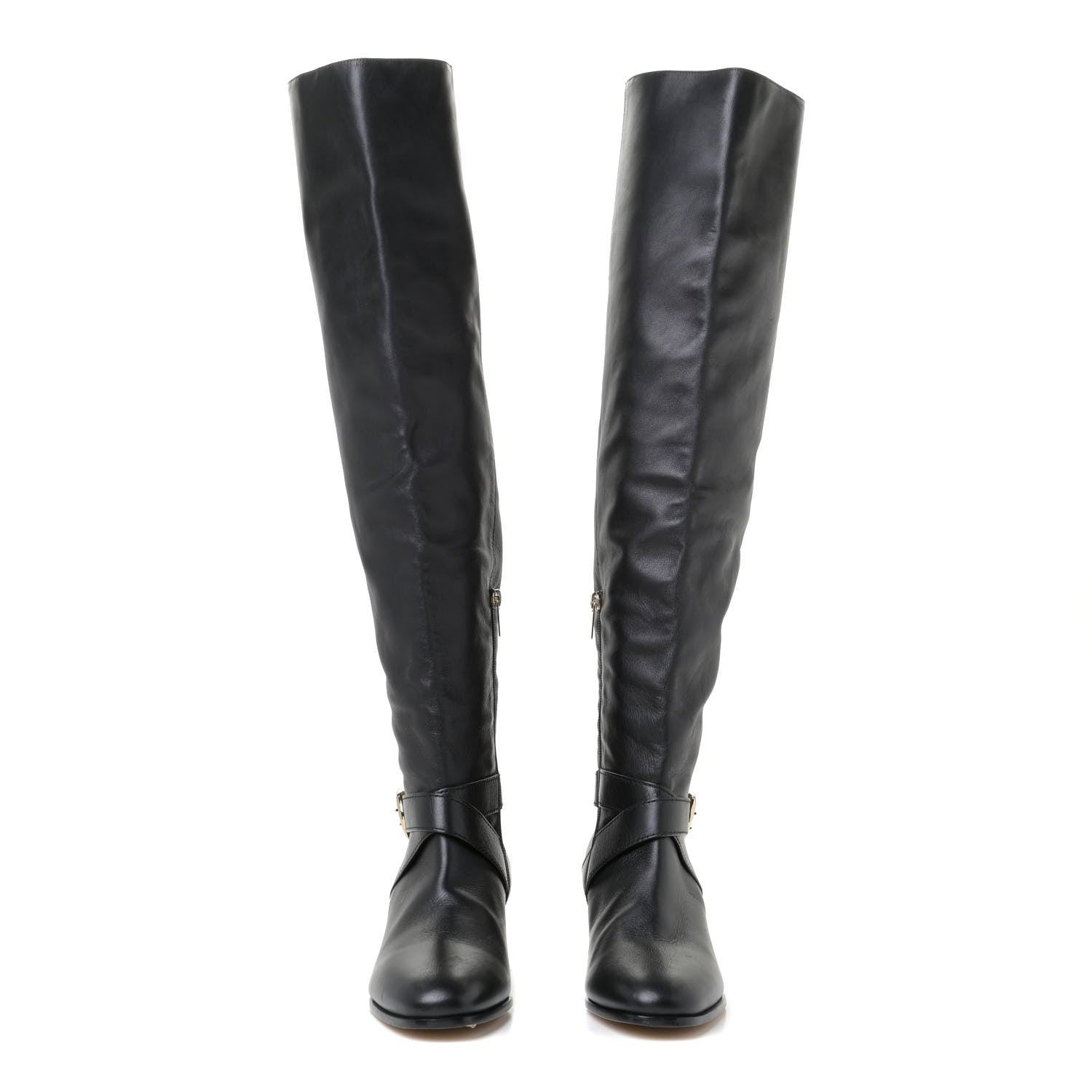 Jimmy Choo Calfskin Beca Knee High Boots 39 Black 5 of 10