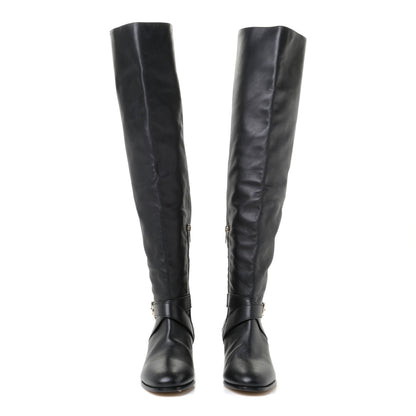 Jimmy Choo Calfskin Beca Knee High Boots 39 Black 5 of 10
