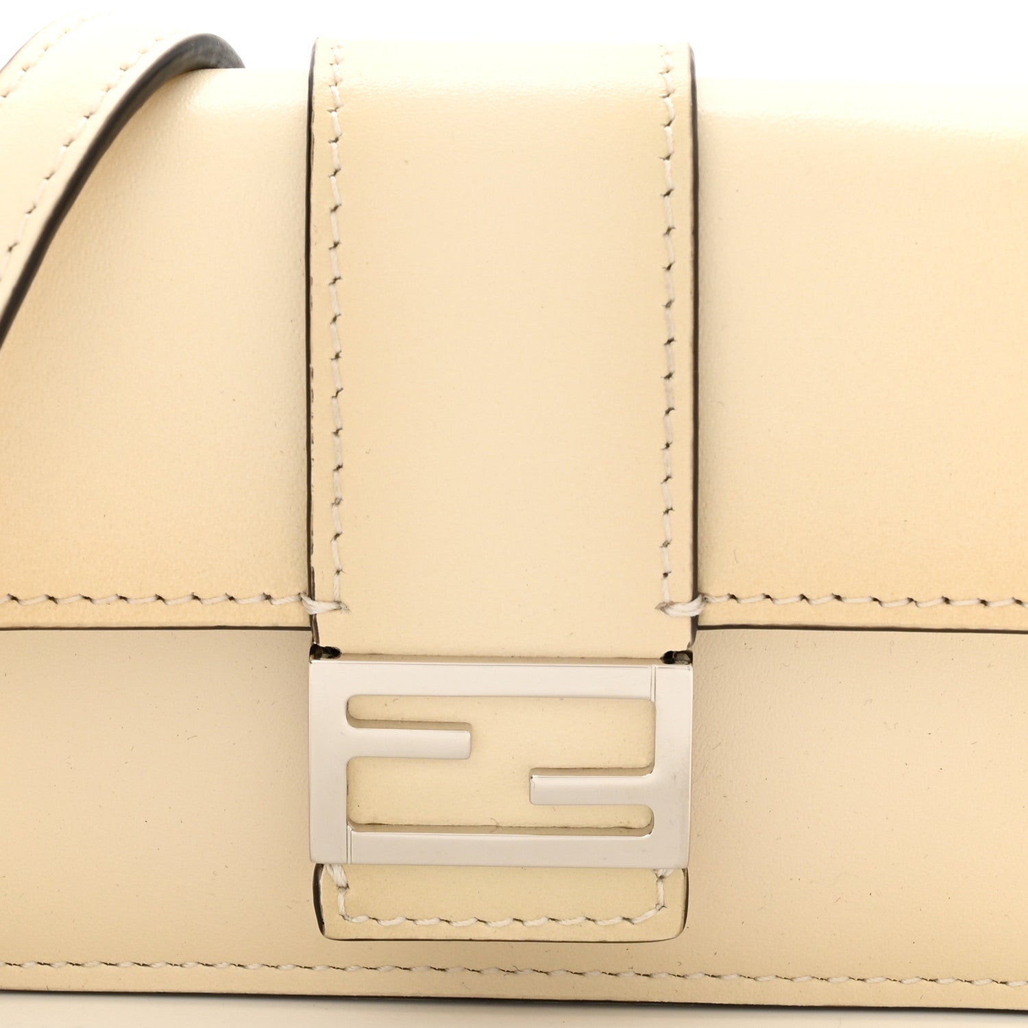 Fendi Vitello King Tamponato Micro Flat Baguette White Ice 9 of 9