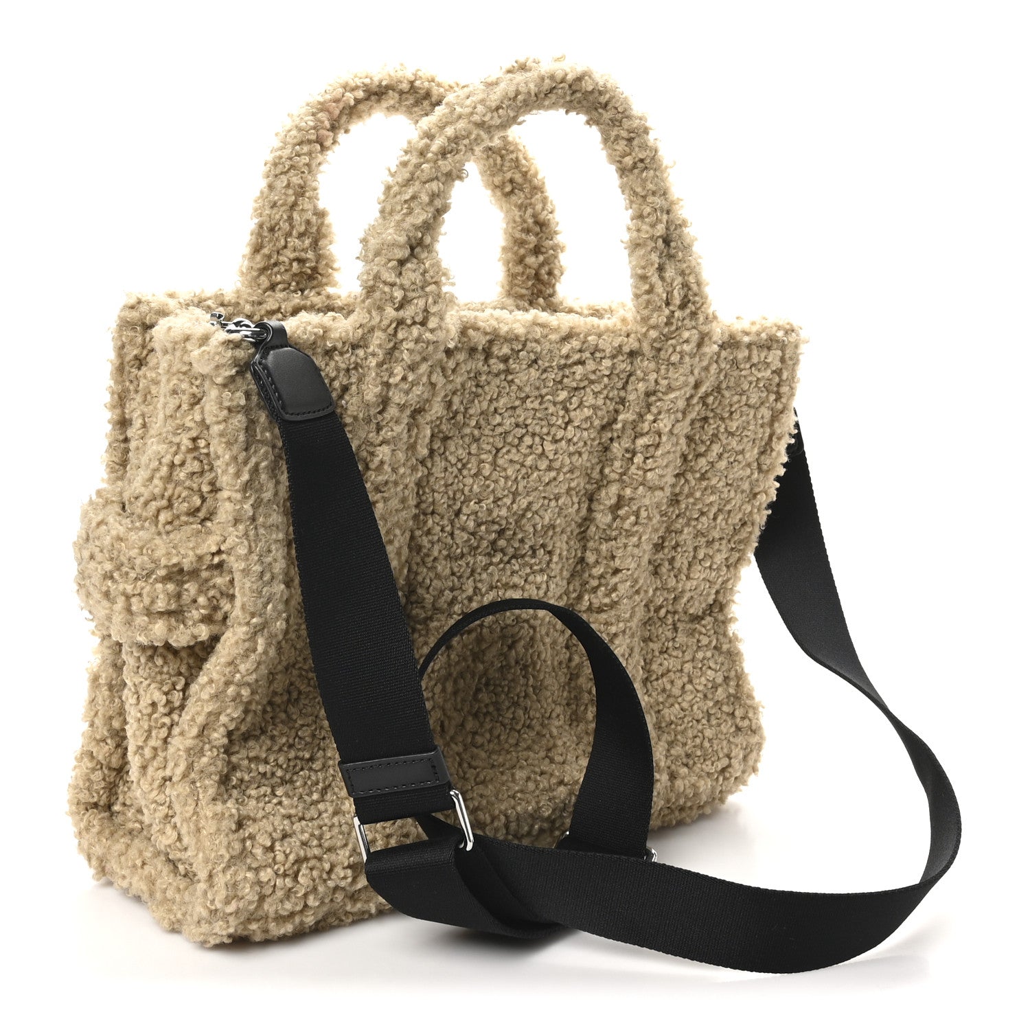 Marc Jacobs Polyester Cotton Medium The Teddy Traveler Tote Bag Beige 3 of 9