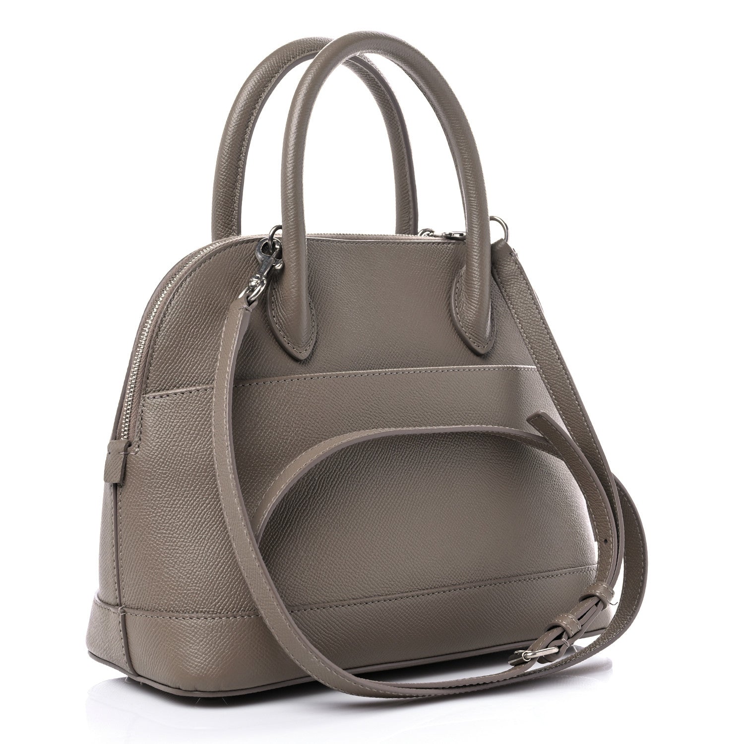 Balenciaga Signature Grained Calfskin Logo S Ville Top Handle Bag Mink Grey White 3 of 11