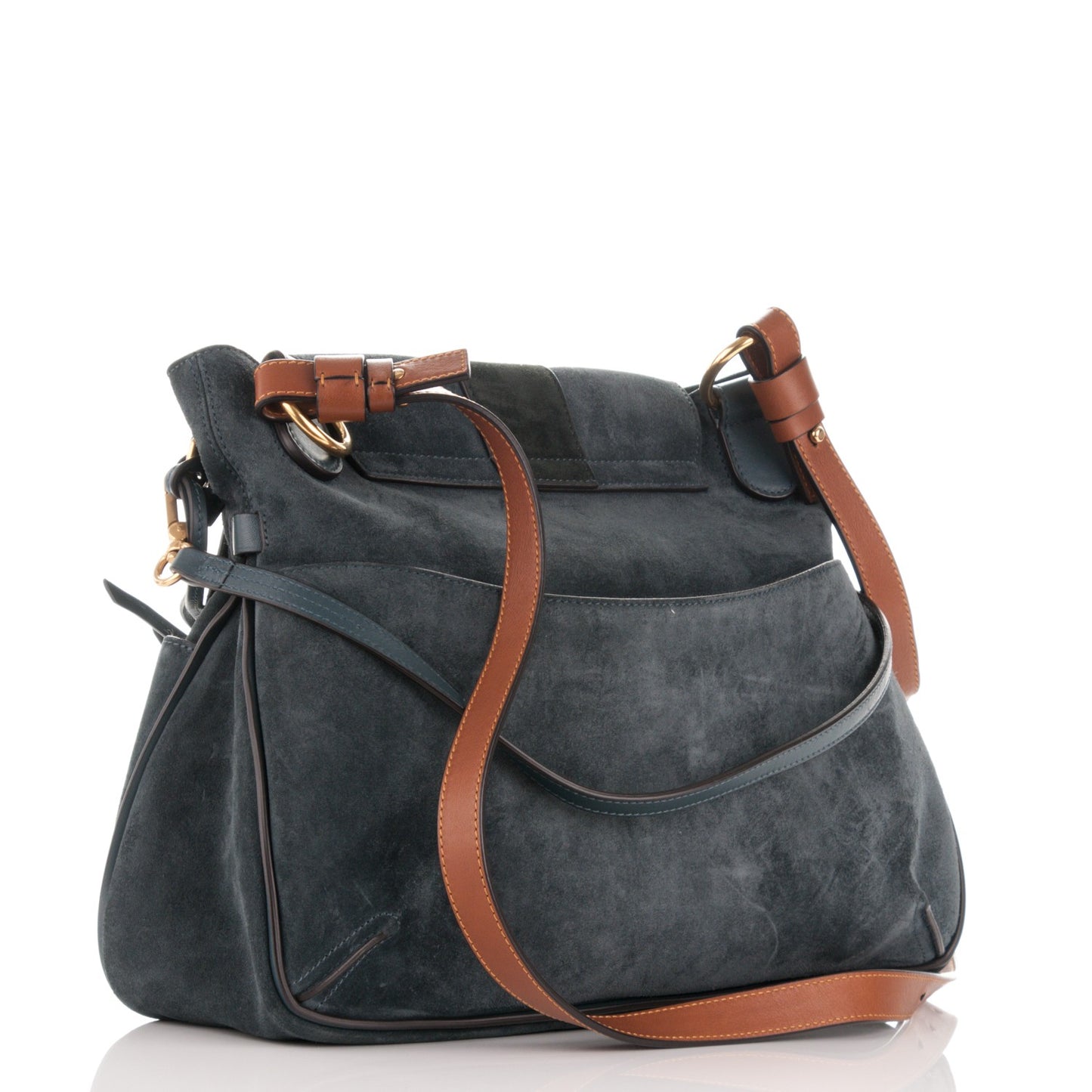 Suede Medium Lexa Shoulder Bag Silver Blue