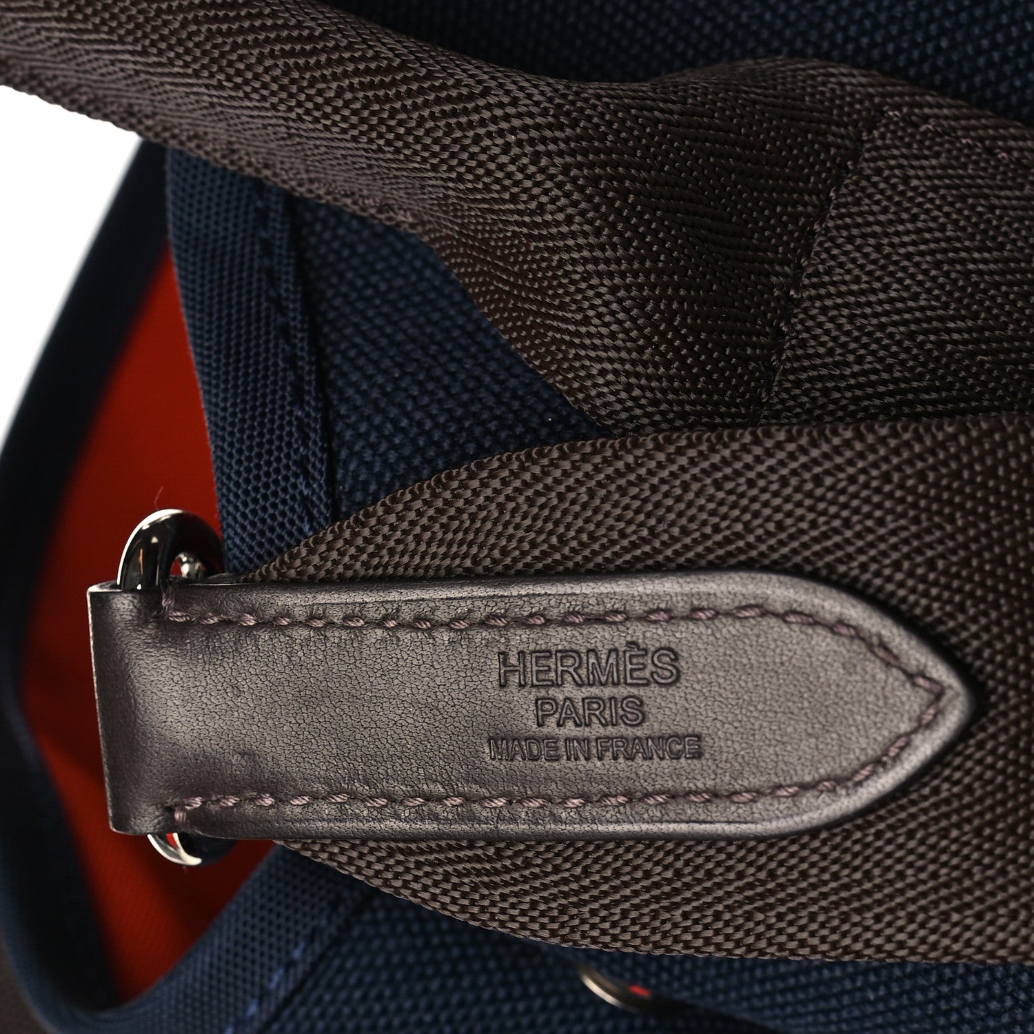 Hermes Toile Sac De Pansage Groom Bleu Navy Feu 7 of 10