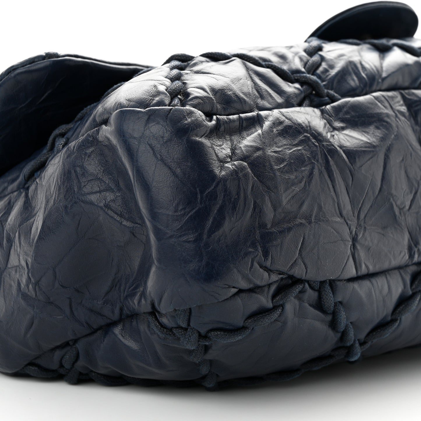 Calfskin Ultra Stitch Oversize Flap Navy