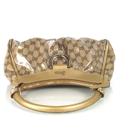 Gucci Monogram Crystal D Gold Hobo 4 of 10