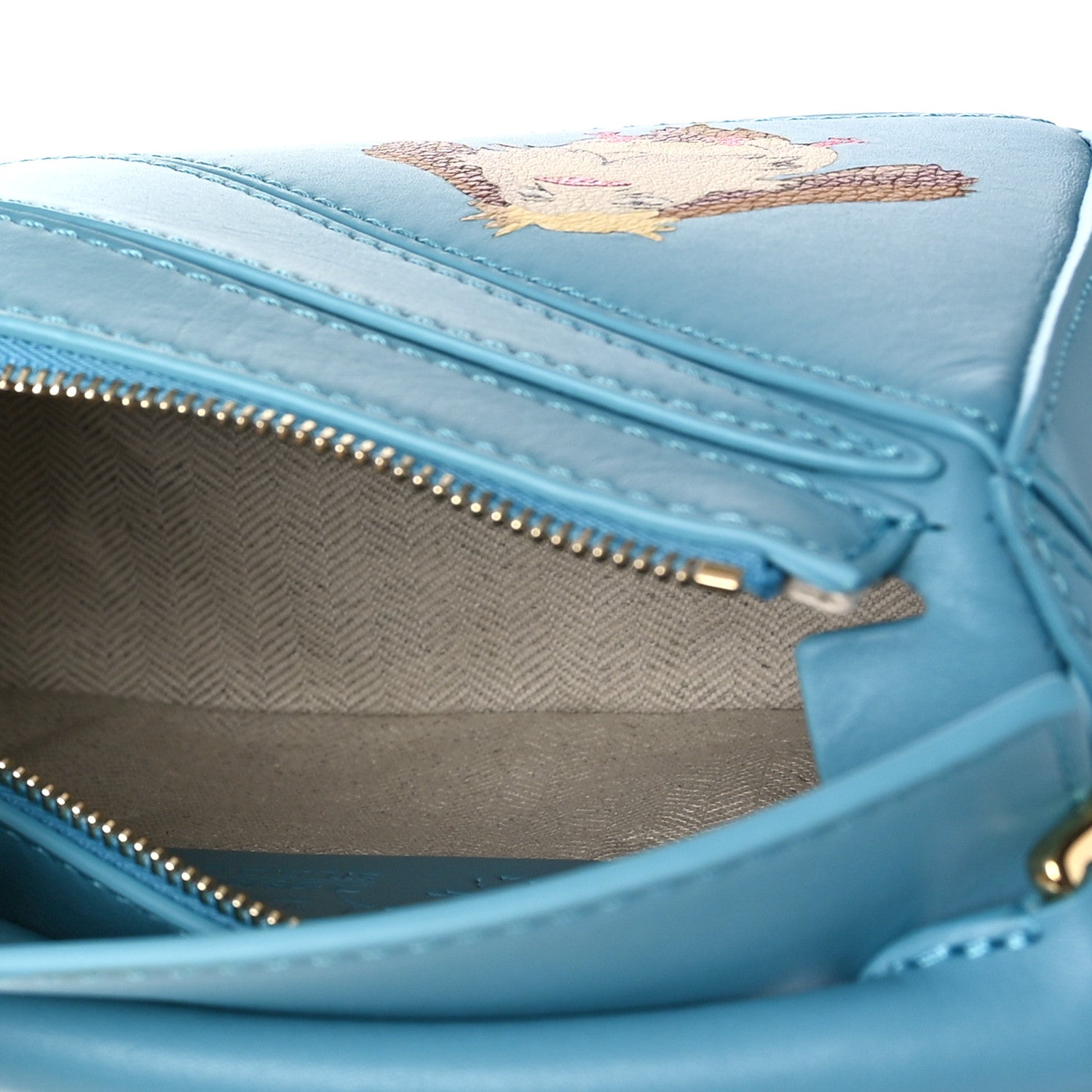 Loewe X HOWLS MOVING CASTLE Satin Calfskin Mini Heen Puzzle Bag Light Blue 5 of 9