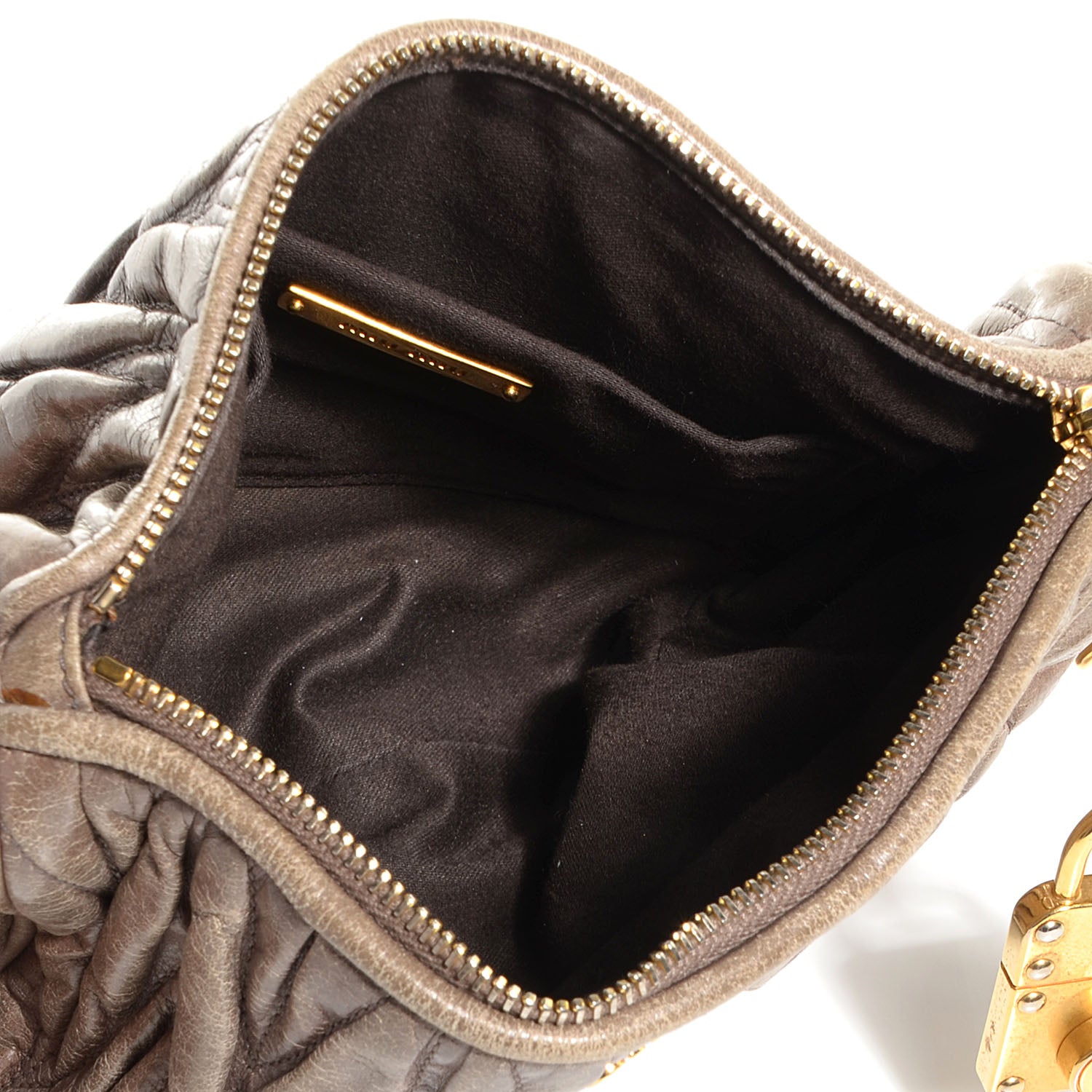 Miu Miu Leather Matelasse Lux Shoulder Bag Argilla 5 of 7