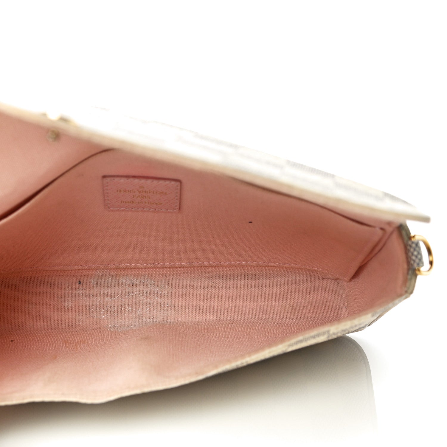 Louis Vuitton Damier Azur Pochette Felicie Chain Wallet Rose Ballerine 6 of 18