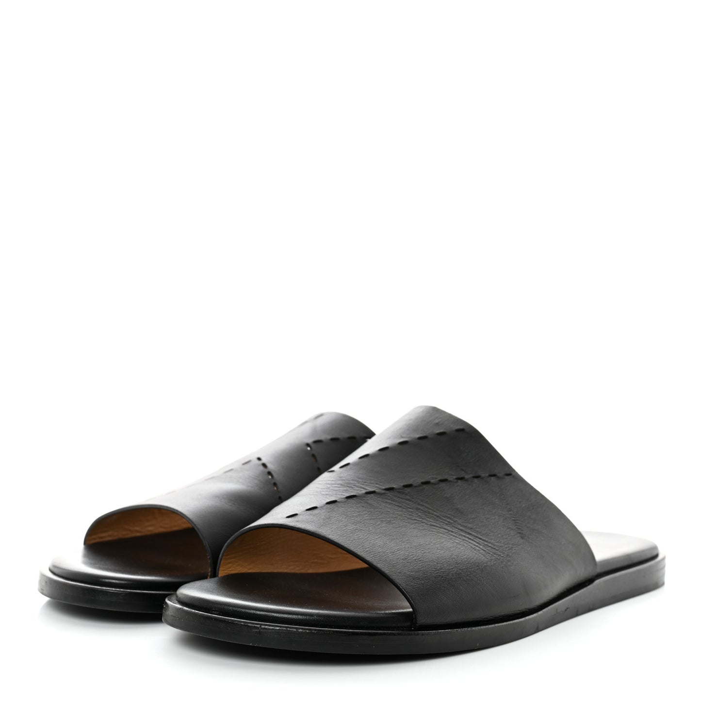 Calfskin Mens Smyrne Sandals 43 Black