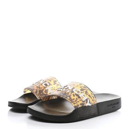 Givenchy Rubber Logo Pool Slide Sandals 38 Yellow Black 3 of 9