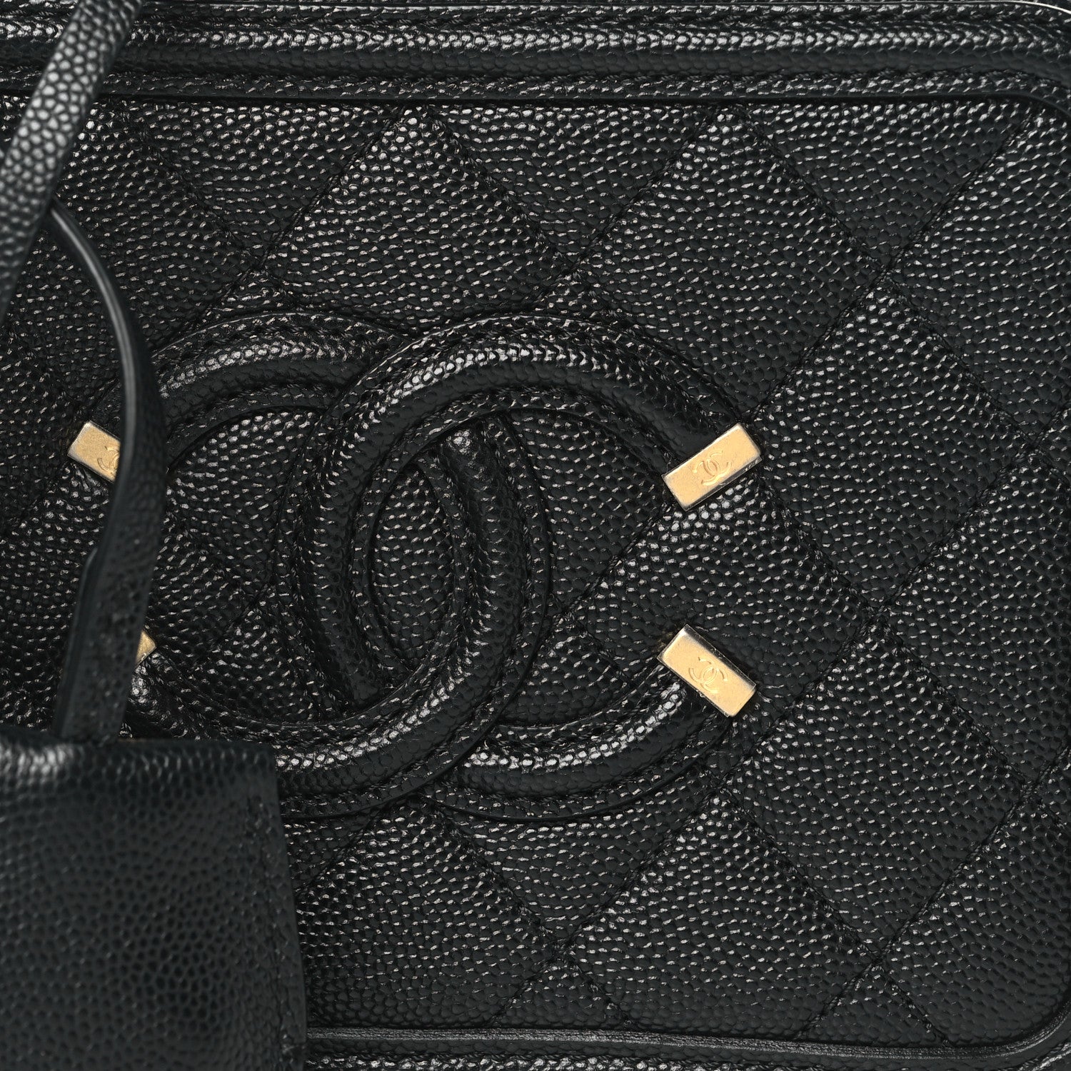 Chanel Caviar Quilted Small CC Filigree Vanity Case Black 8 of 10