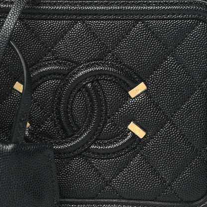 Chanel Caviar Quilted Small CC Filigree Vanity Case Black 8 of 10